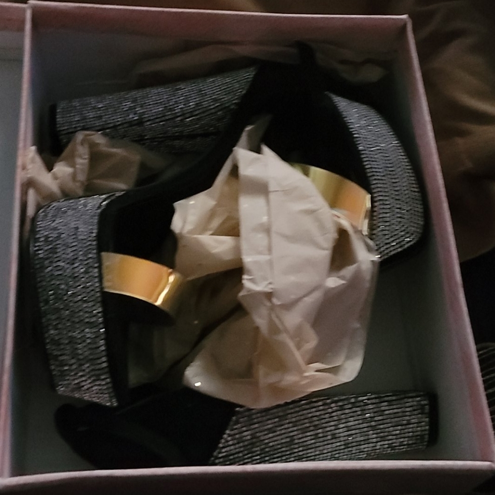 Cape Robbin Chunky Heel Rhinestone Sandals - Picture 6 of 10
